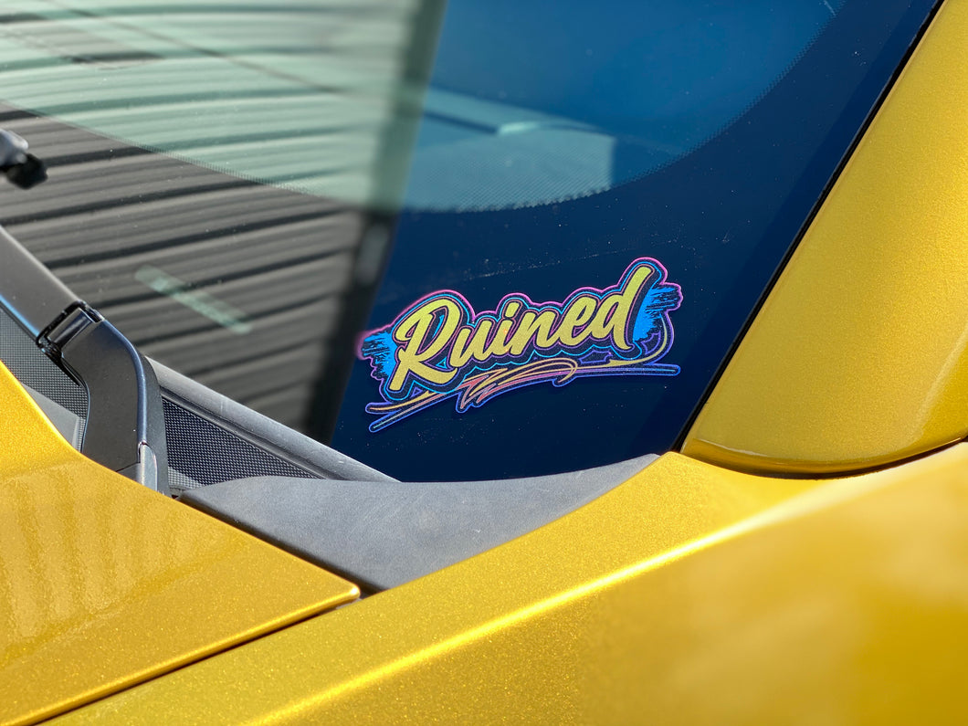 RUINED metal flake decal - Gold or Silver